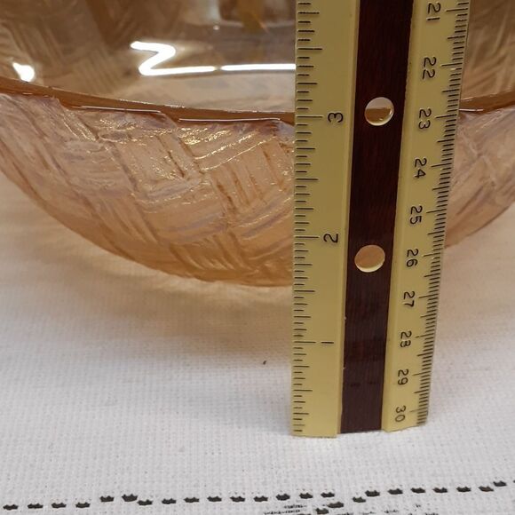 2-Pc. bundle of depression Indiana Marigold amber bowl and toothpick holder. - Picture 6 of 11